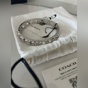 Coach Silver Monogram Bangle Bracelet
